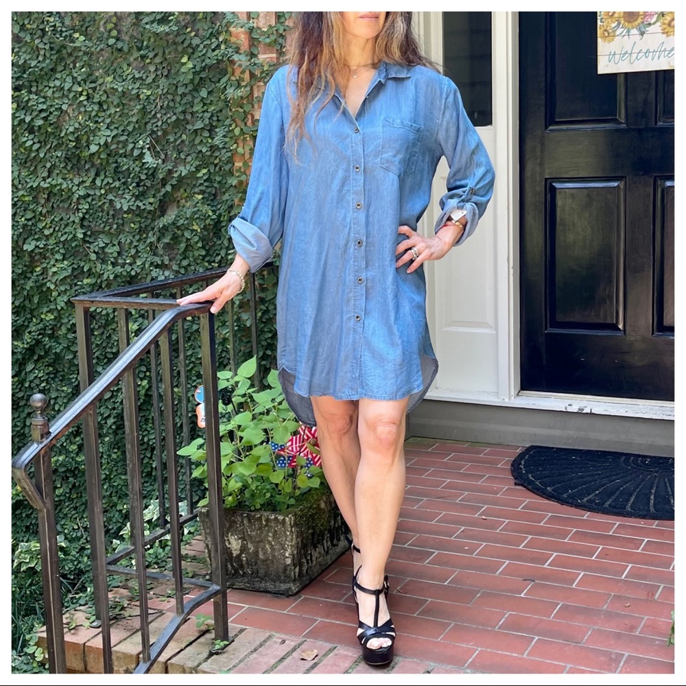 MADE IN ITALY JEAN SHIRT DRESS - Picture 4 of 8